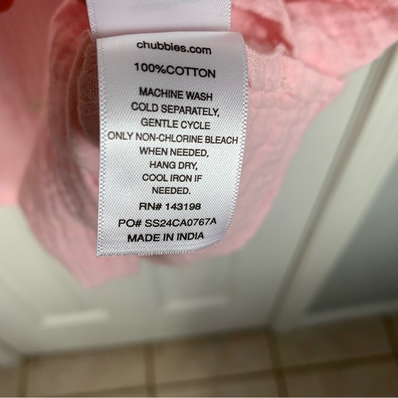 Chubbies Men Pink Short Sleeve Button Down Shirt Size XL - Picture 4 of 5